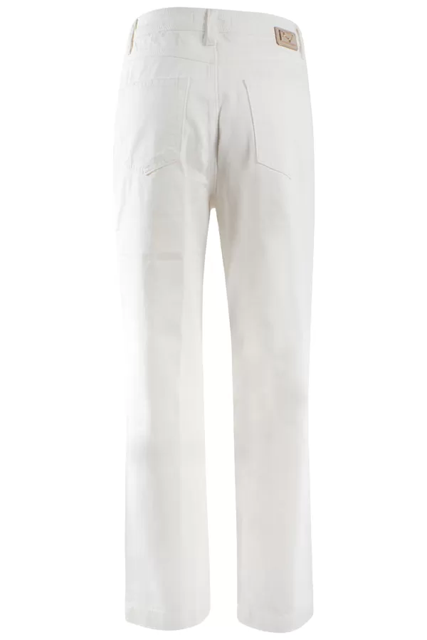 Yes Zee Women's 5-pocket trousers with peplum P331-WQ00-0107 white