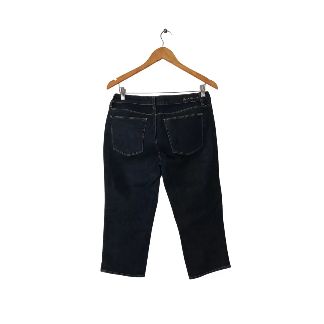 ZARA Dark Blue Denim Capris | Gently Used |